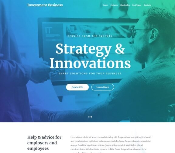 Investment Business Web Design Services