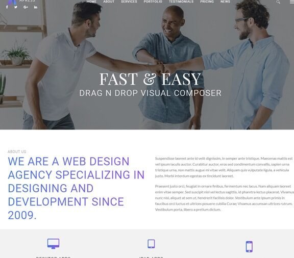 Web Design Service for Advertising Agency