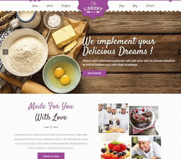 web design service for bakery