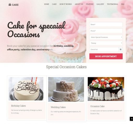 web design service for bakery