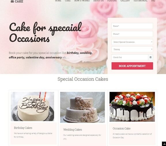web design service for bakery