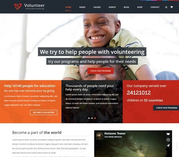 web design service for charity organization