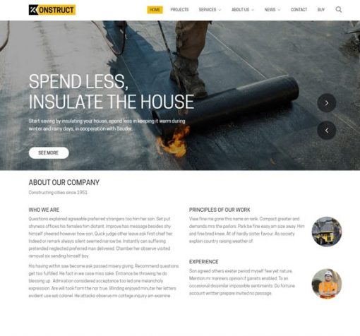 construction web design service