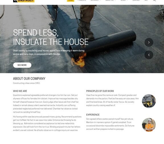 construction web design service
