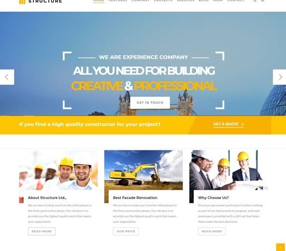 construction web design service