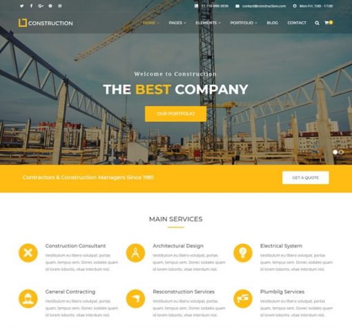 construction web design service