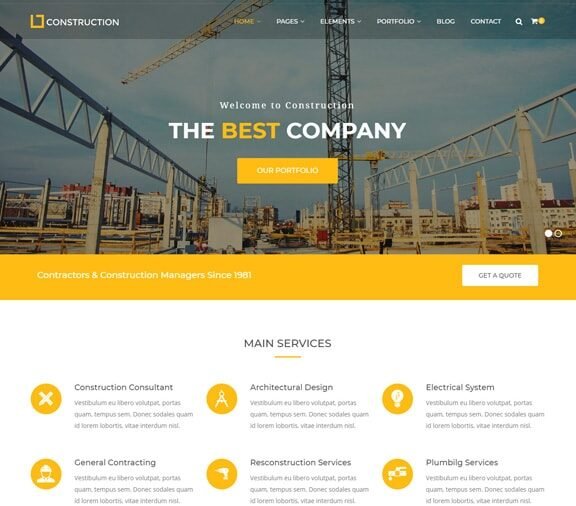 construction web design service