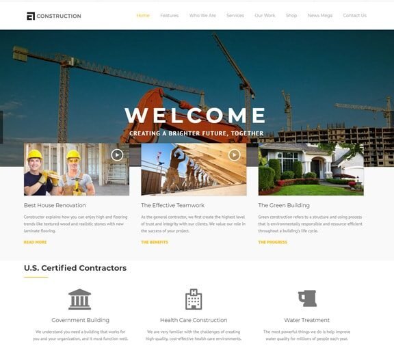 construction web design service