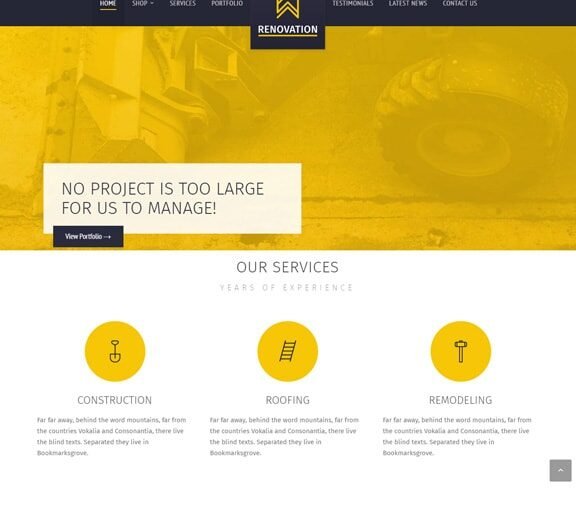 construction web design service
