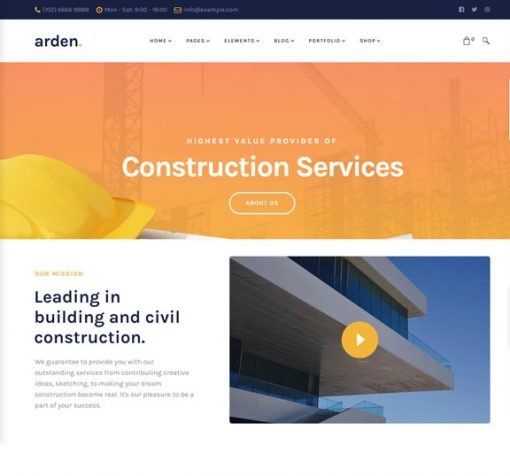 construction web design service