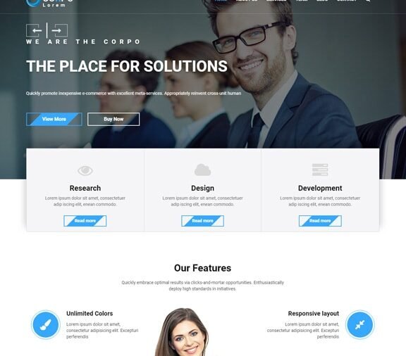 corporate business web design service