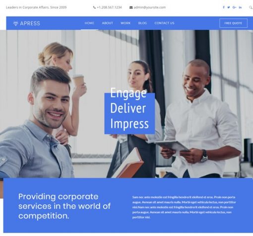 corporate business web design service