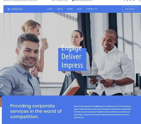 corporate business web design service