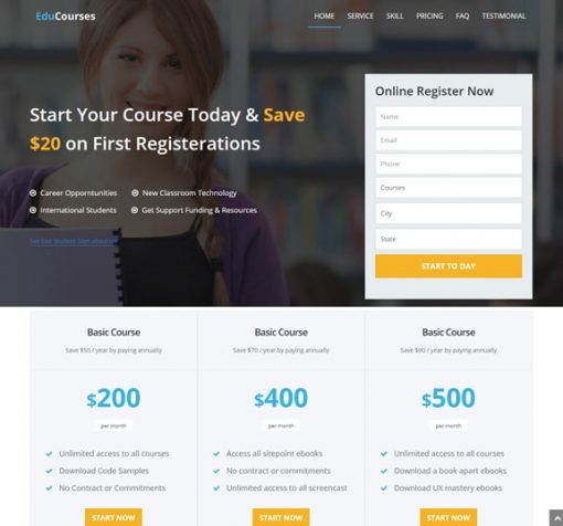 education web design service