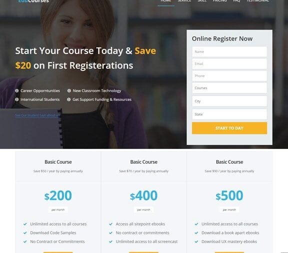 education web design service