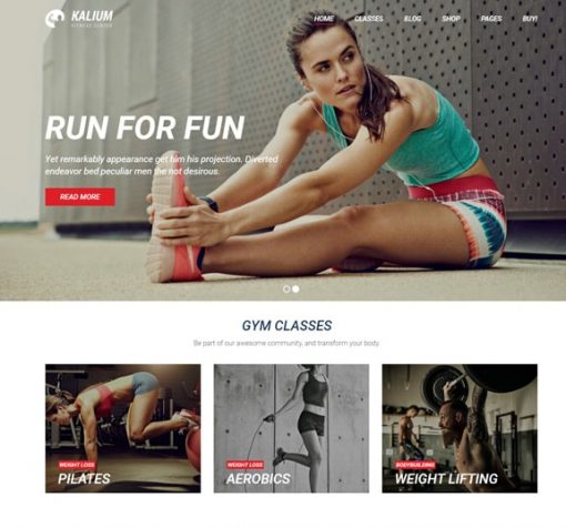 fitness center web design service