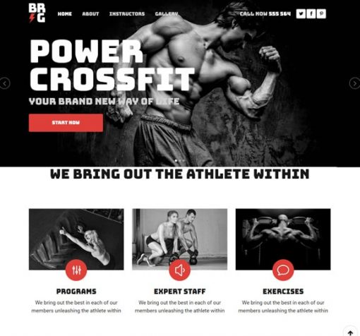 fitness gym web design service