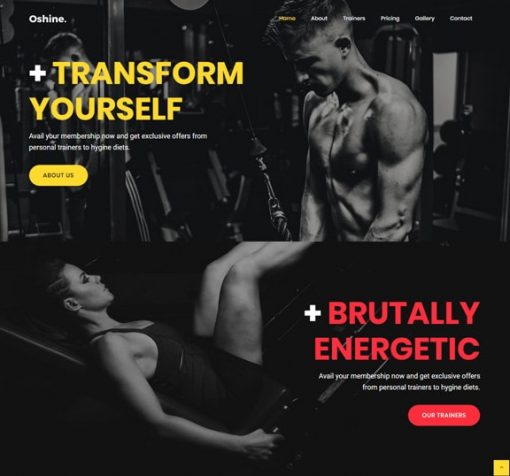 fitness gym web design service