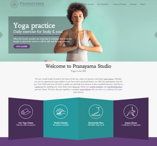 Yoga Center web design service