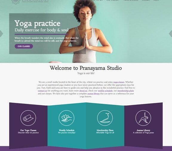 Yoga Center web design service