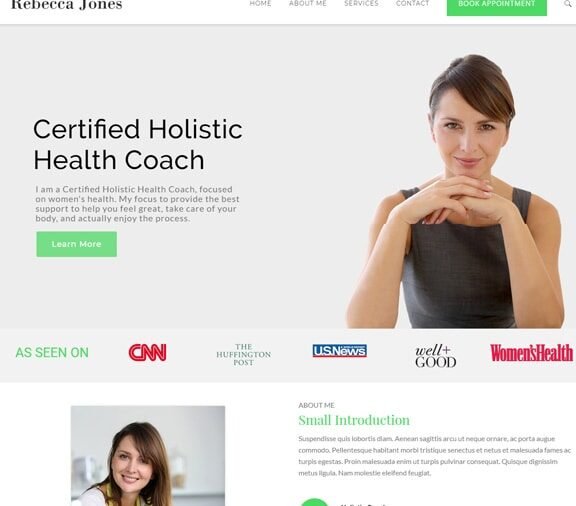 fitness coach web design service