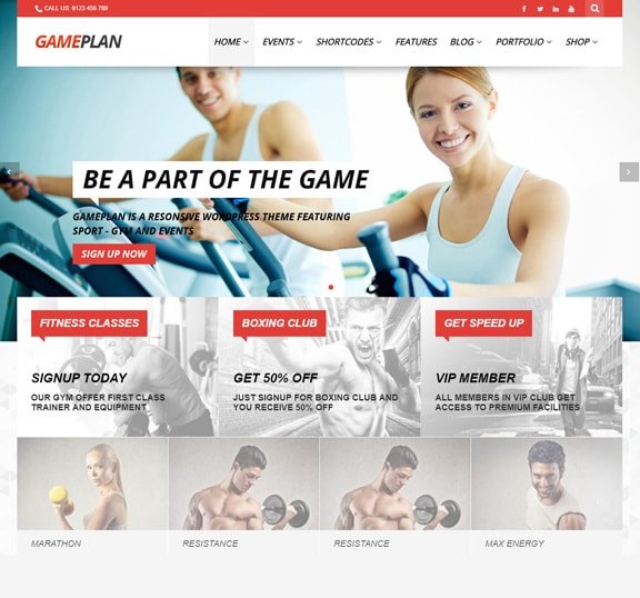 fitness web design service