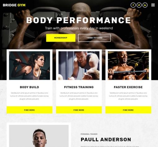 fitness web design service