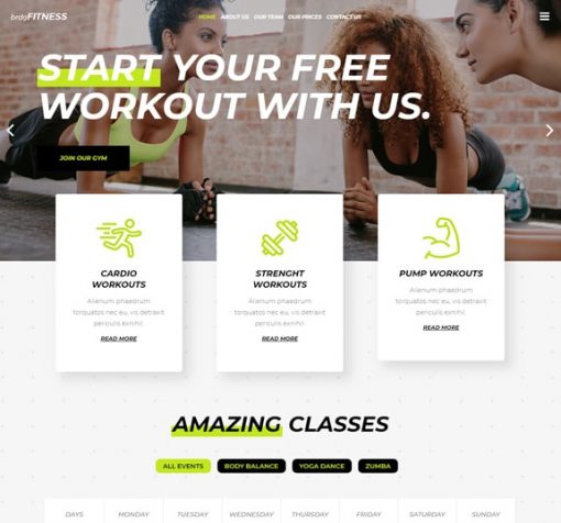 fitness web design service