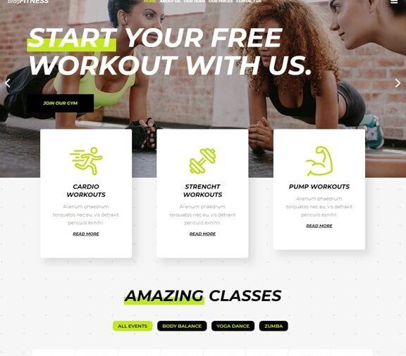fitness web design service