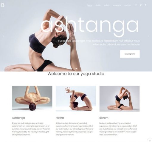 yoga web design service