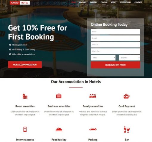 hotel booking web design service