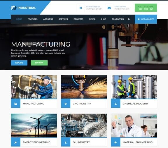 industrial web design service