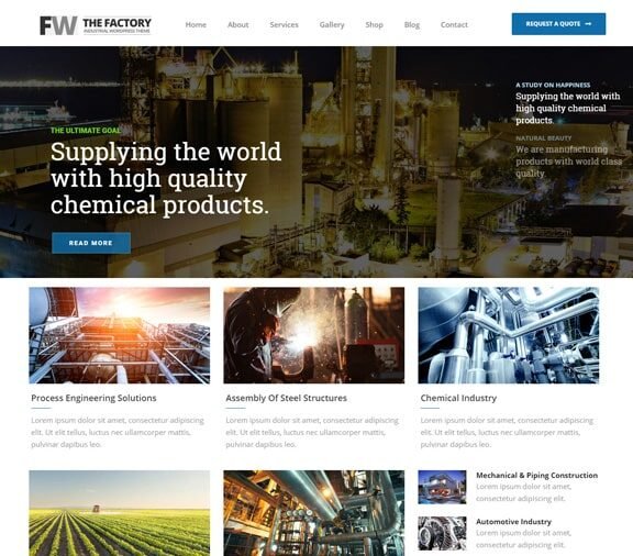 chemical factory web design service