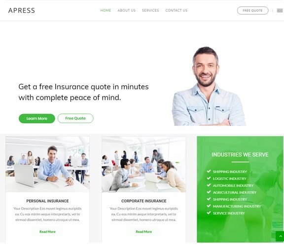 Insurance Company Web Design Service
