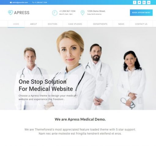 medical center website design service