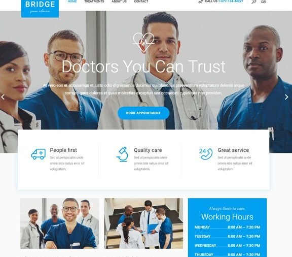 medical clinic website design service