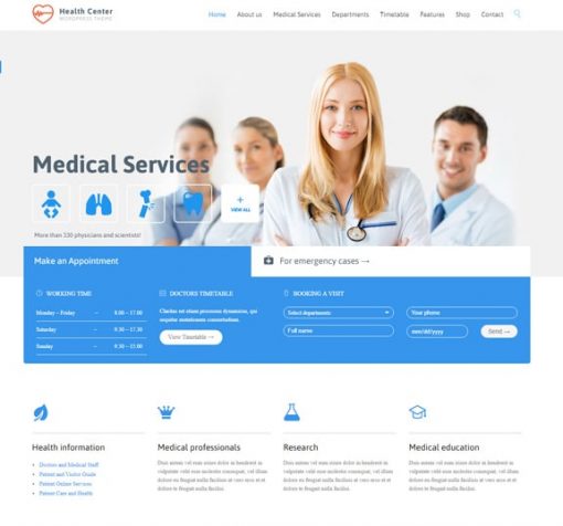 hospital website design service