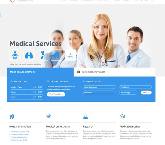 hospital website design service