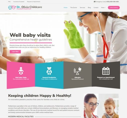 pediatrician website design service