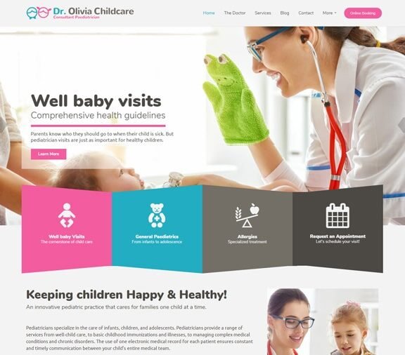 pediatrician website design service