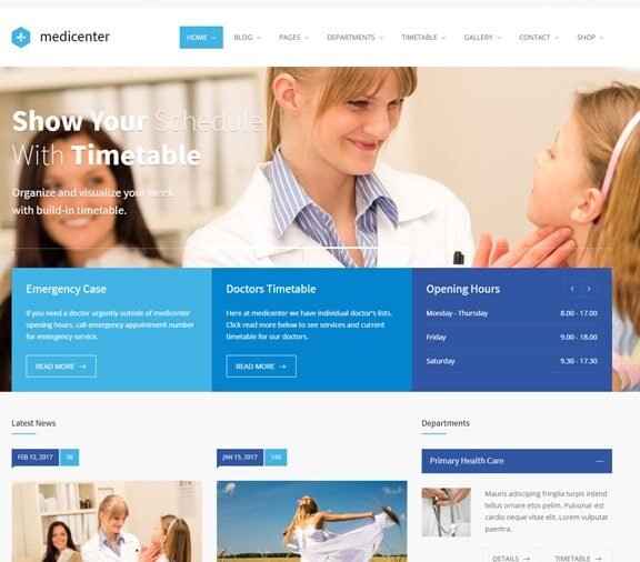 medical center website design service