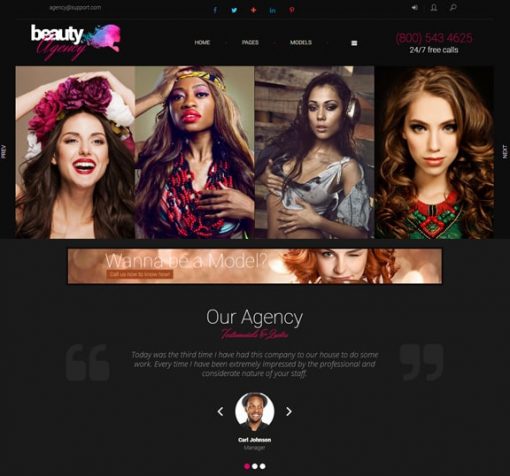 model agency web design service