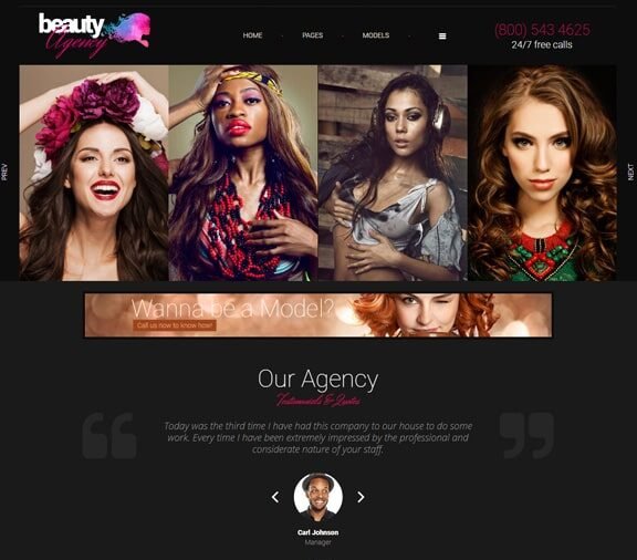 model agency web design service