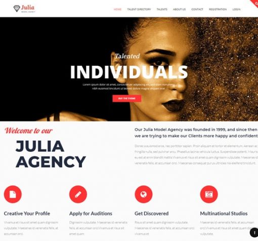 model agency web design service