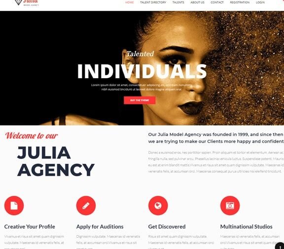 model agency web design service