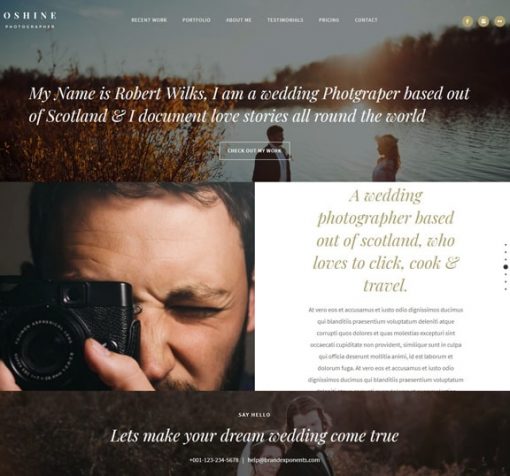 photographer web design service