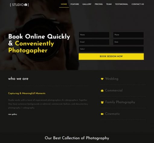 photographer web design service