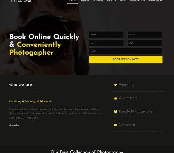 photographer web design service