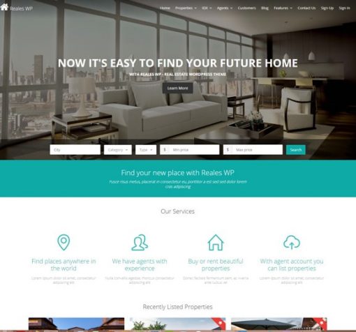 property listing website design service