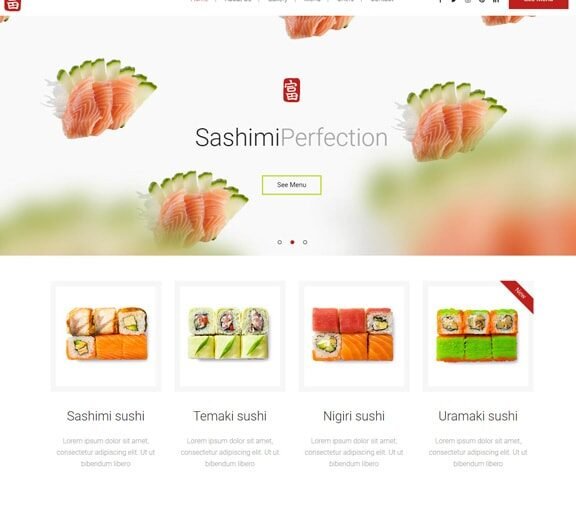 sushi website design service